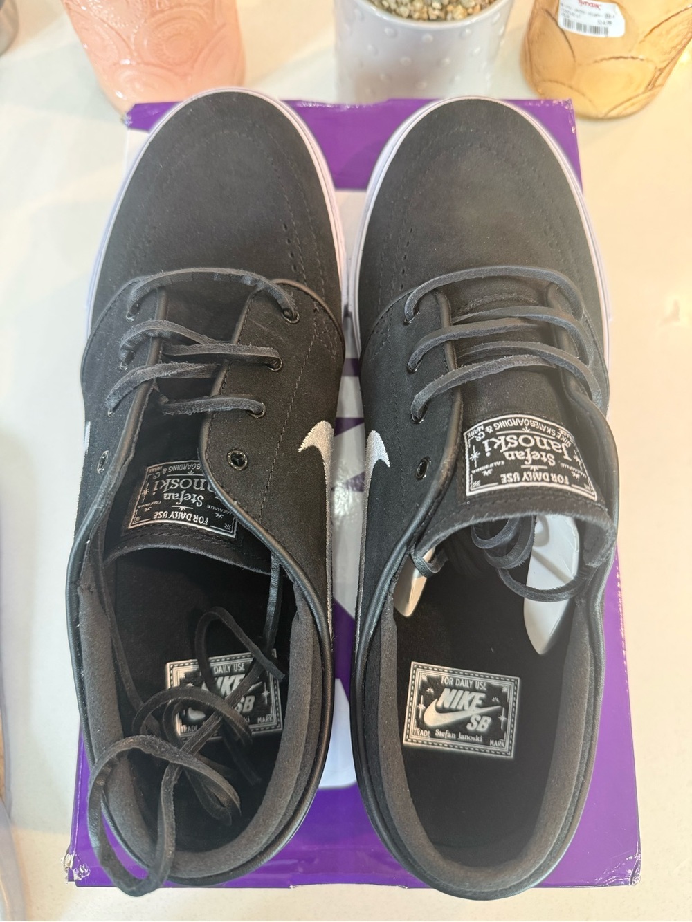 Nike SB Zoom Janoski OG+ Black Suede Low-Top Loafers White Size 9 Men/10.5 Women - Picture 3 of 10